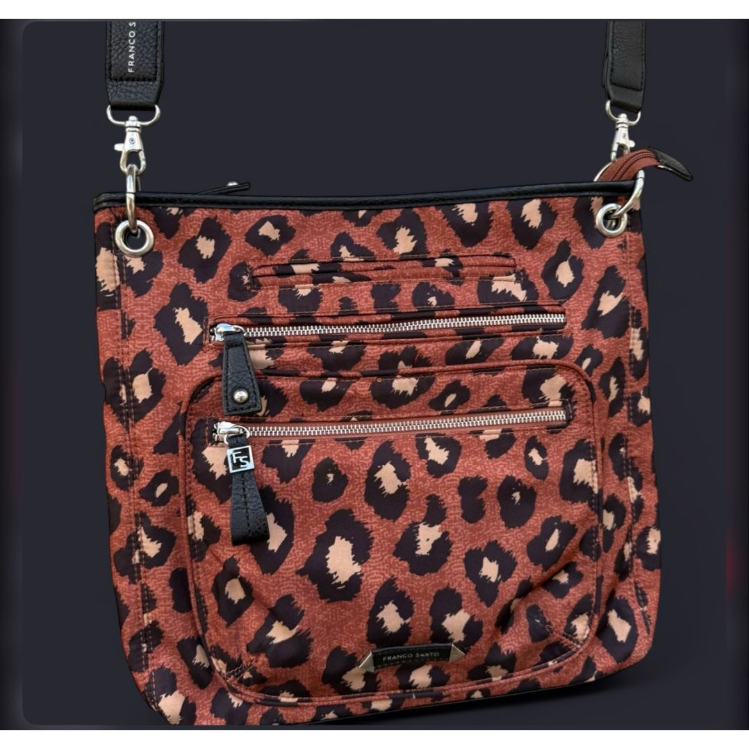 Frank Sarto Leopard Print Crossbody Bag Nwot